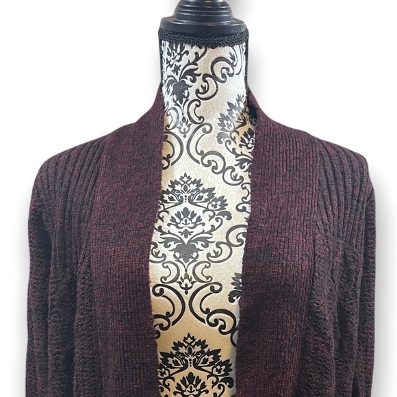 DAYTRIP burgundy/maroon marled cardigan. Size small - Picture 2 of 9
